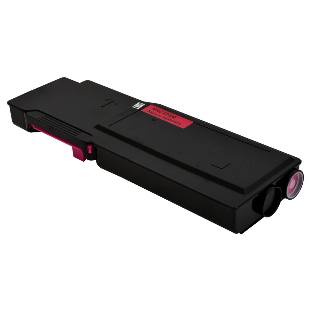 Black and magenta toner cartridge for a printer.