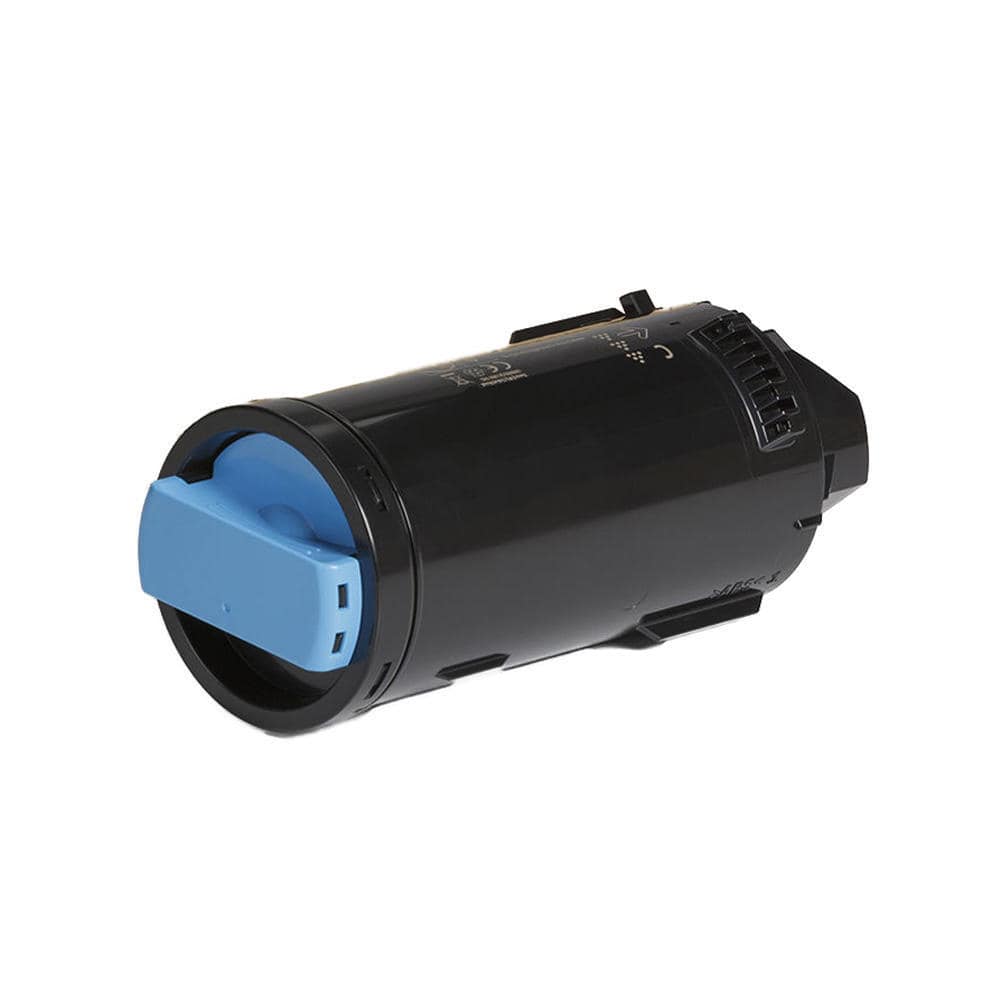 Black and blue toner cartridge for a printer.
