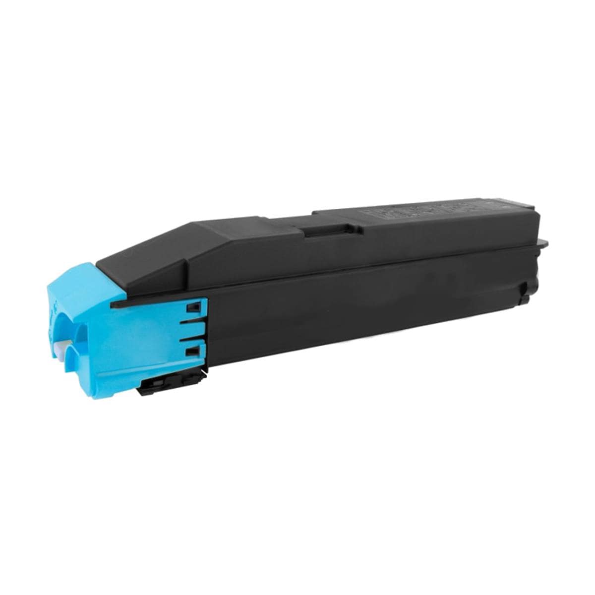 Black toner cartridge with blue end for printers.